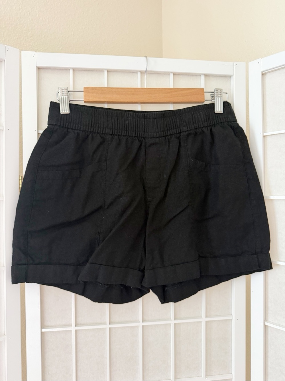 Old Navy Black Linen Blend Casual Shorts XS